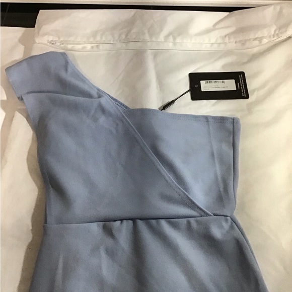 Pretty Little Thing NWT Dusty Blue One Shoulder Bodycon Dress Size 4 EU8 - Picture 6 of 9